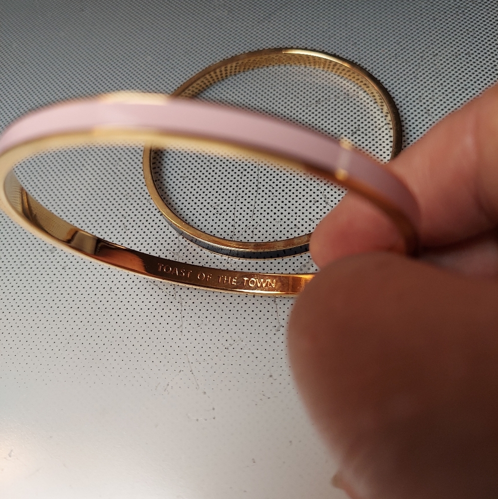 Kate Spade toast of the town bangle pink enamel
